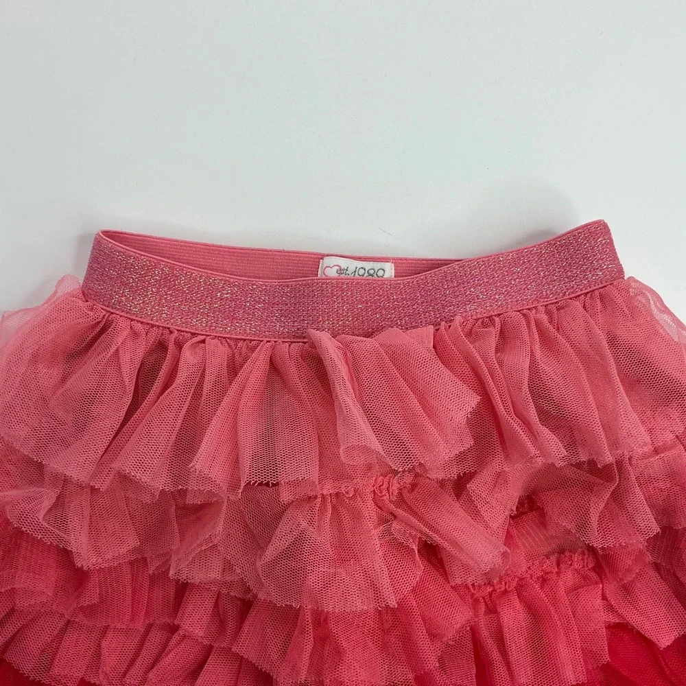 The Childrens Place Pink Ombre Tutu Skirt Kids Size 5/6 Tiered Tulle Ruffle
